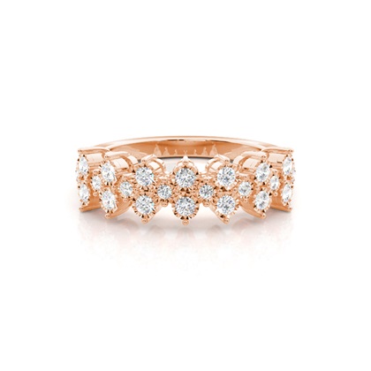 Prong Illusion Setting Diamond Half Eternity Ring