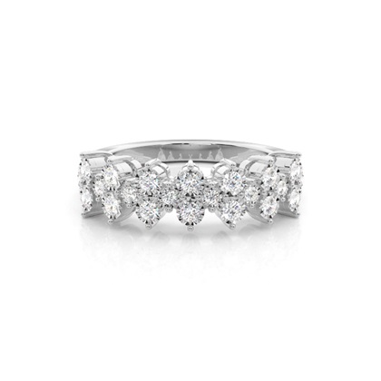 Prong Illusion Setting Diamond Half Eternity Ring