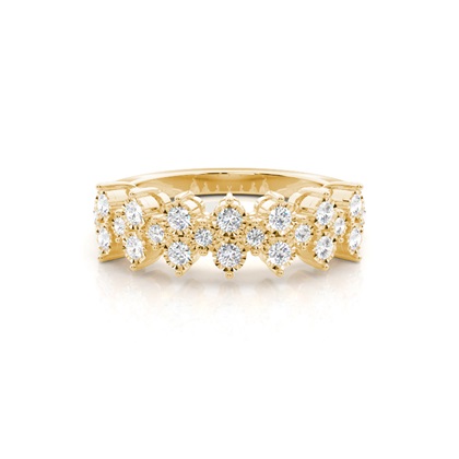 Prong Illusion Setting Diamond Half Eternity Ring