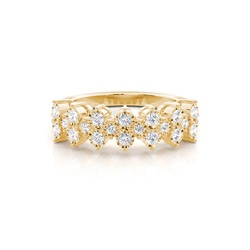 Prong Illusion Setting Diamond Half Eternity Ring