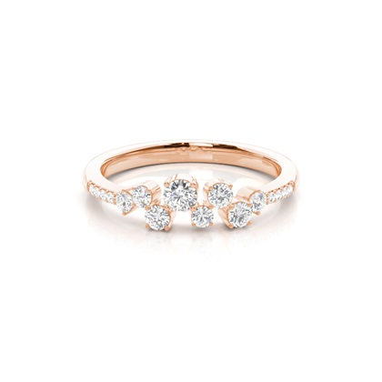 Round Rose Gold Women's Wedding Bands