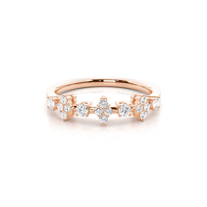 Round Rose Gold Women's Wedding Bands