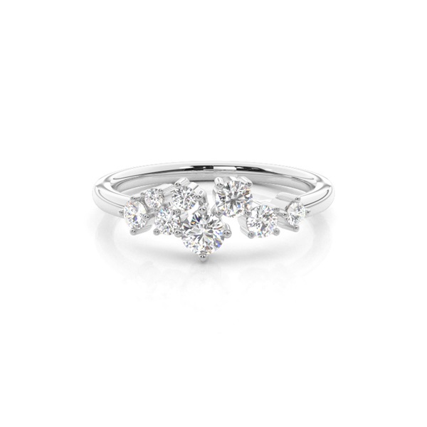Prong Set Diamond Half Eternity Ring
