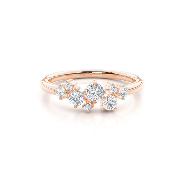 Prong Set Diamond Half Eternity Ring