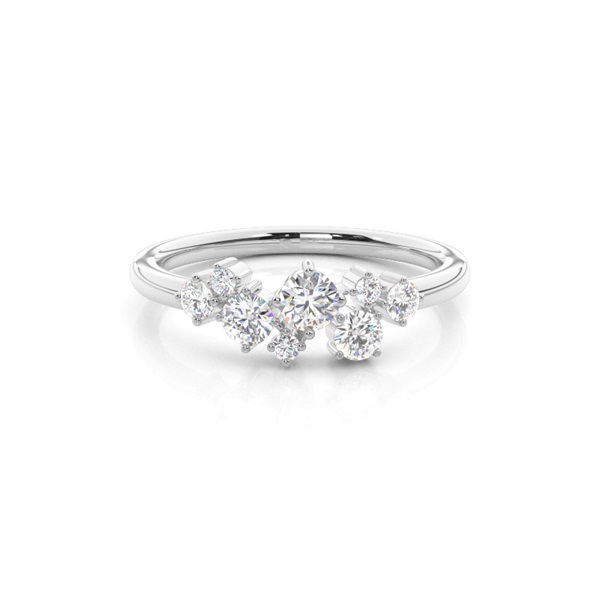 Prong Set Diamond Half Eternity Ring