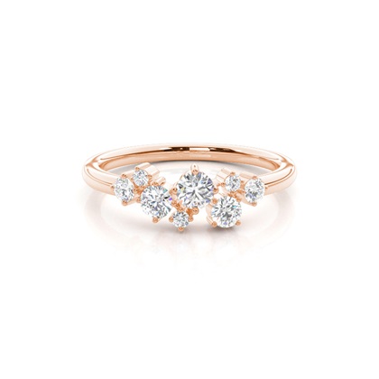 Round Rose Gold Women's Wedding Bands