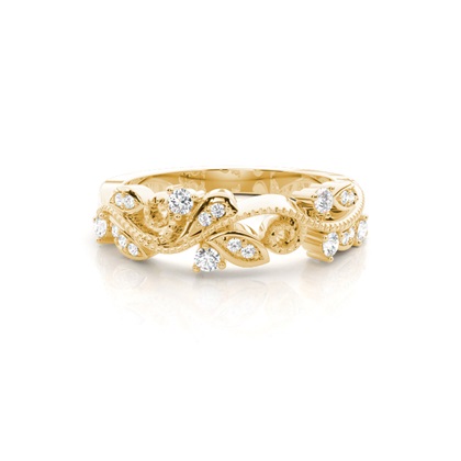 Yellow Gold Half Eternity Diamond Rings