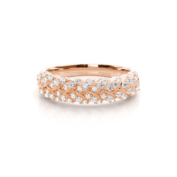 Shared Prong Setting Diamond Half Eternity Ring