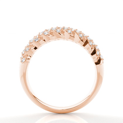 Shared Prong Setting Diamond Half Eternity Ring