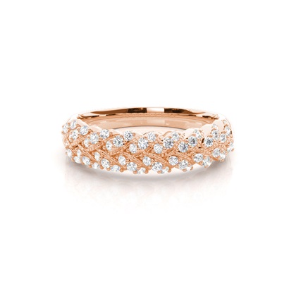 Shared Prong Setting Diamond Half Eternity Ring