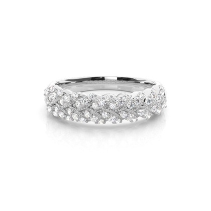 Shared Prong Setting Diamond Half Eternity Ring