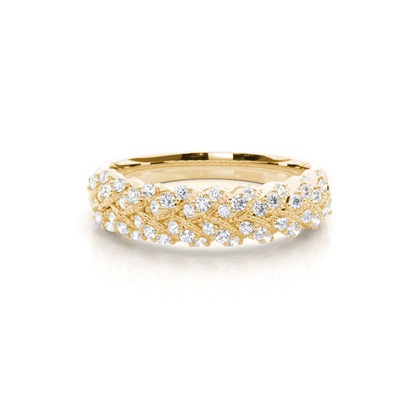 Shared Prong Setting Diamond Half Eternity Ring