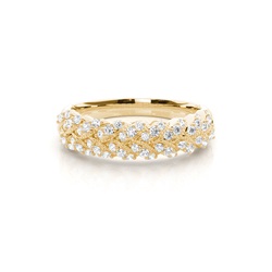 Shared Prong Setting Diamond Half Eternity Ring