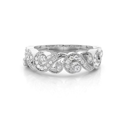 Prong Set Diamant Halb Ewigkeit Ring