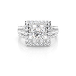 Prong Setting Halo Diamond Engagement Ring