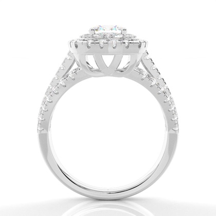 Cushion Cut Halo Diamond Engagement Rings