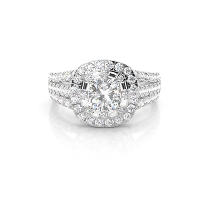 Cushion Cut Halo Diamond Engagement Rings