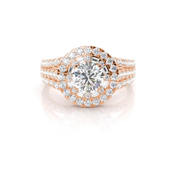 Prong Setting Halo Diamond Engagement Ring