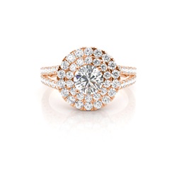 Prong Setting Halo Diamond Engagement Ring