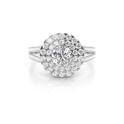 Prong Setting Halo Diamond Engagement Ring