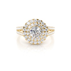 Prong Setting Halo Diamond Engagement Ring