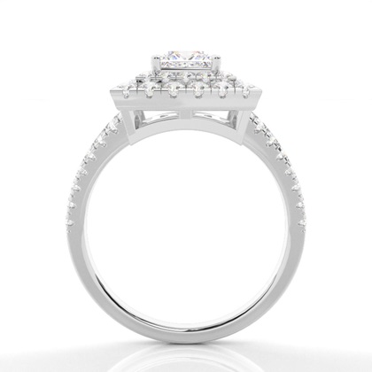 Princess Cut Halo Diamond Engagement Rings