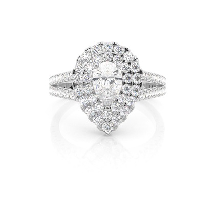 Pear Halo Engagement Rings