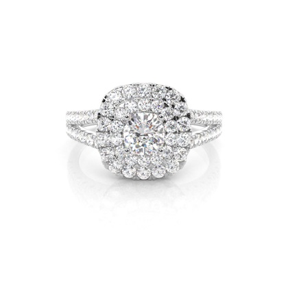 Cushion Cut Halo Diamond Engagement Rings