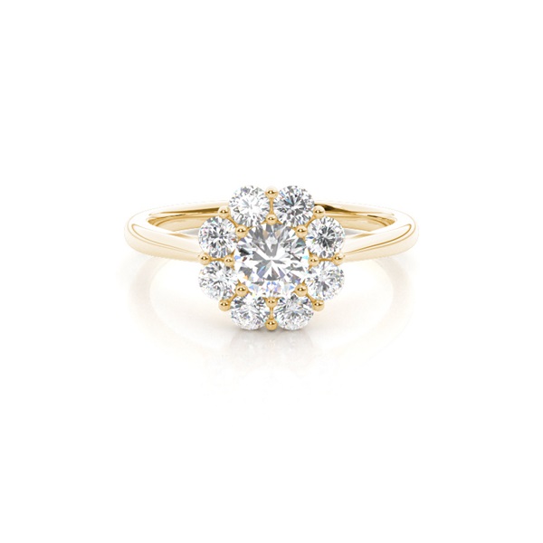 Pave Setting Halo Diamond Engagement Ring