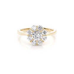 Pave Setting Halo Diamond Engagement Ring