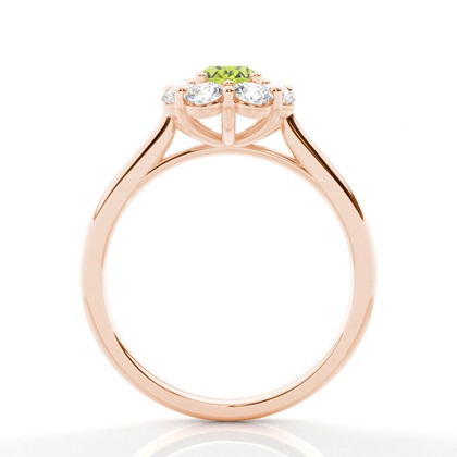 Peridot Halo-Verlobungsring Mit Pavé-Fassung