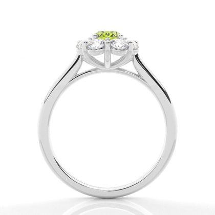 Peridot Halo-Verlobungsring Mit Pavé-Fassung