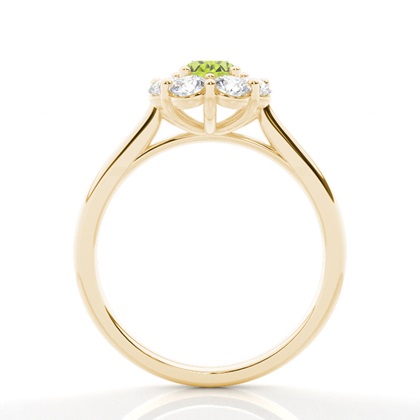 Peridot Halo-Verlobungsring Mit Pavé-Fassung