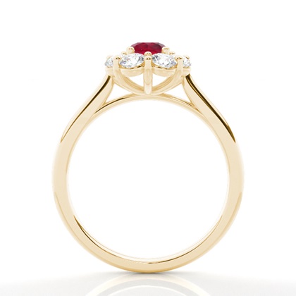 Rubin-Halo-Verlobungsring Mit Pavé-Fassung