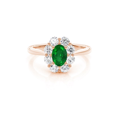 Pave Setting Emerald Halo Engagement Ring