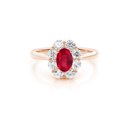 Pave Setting Ruby Halo Engagement Ring