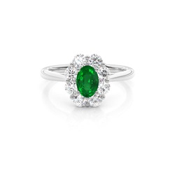 Pave Indstilling Emerald Halo Forlovelsesring