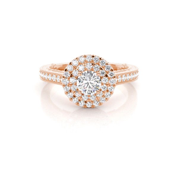 Prong Setting Halo Diamond Engagement Ring