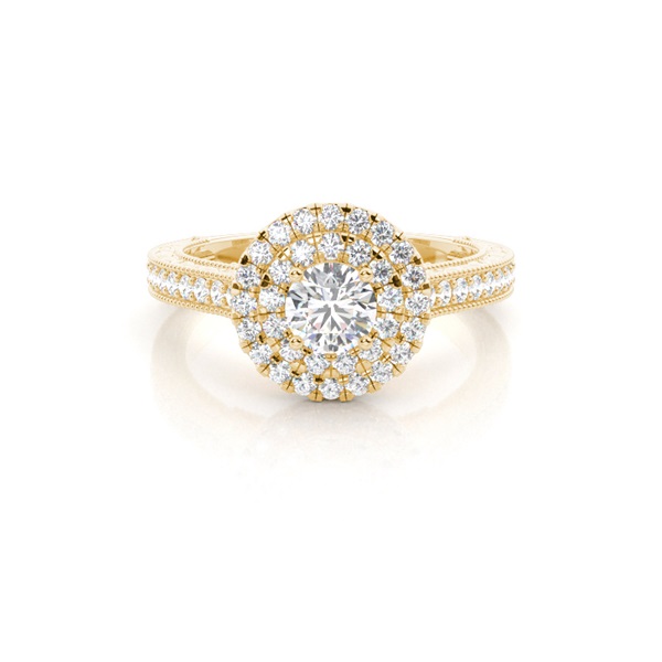 Prong Setting Halo Diamond Engagement Ring