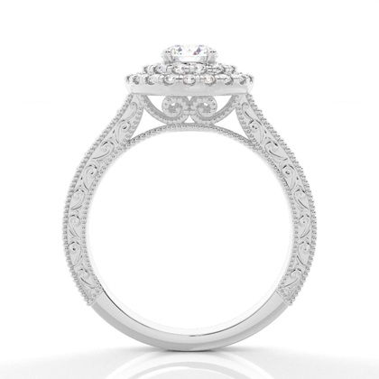 Round Diamond Halo Engagement Rings