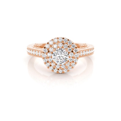Rose Gold Halo Diamond Engagement Rings