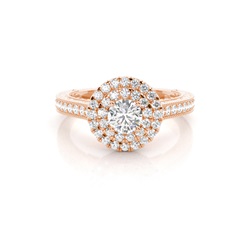 Prong Setting Halo Diamond Engagement Ring