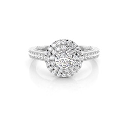 Prong Setting Halo Diamond Engagement Ring