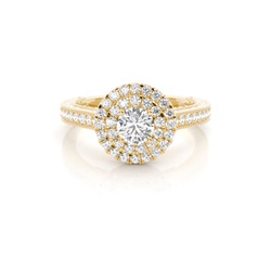 Prong Setting Halo Diamond Engagement Ring