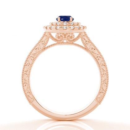 Rose Gold Sapphire Diamond Rings