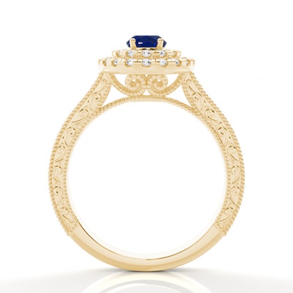 Yellow Gold Sapphire Diamond Rings