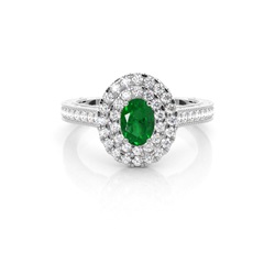 Prong Indstilling Emerald Halo Forlovelsesring