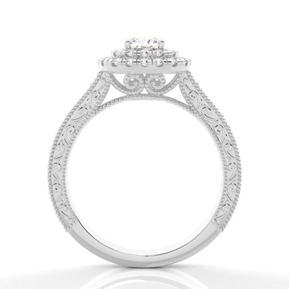Cushion Cut Halo Diamond Engagement Rings