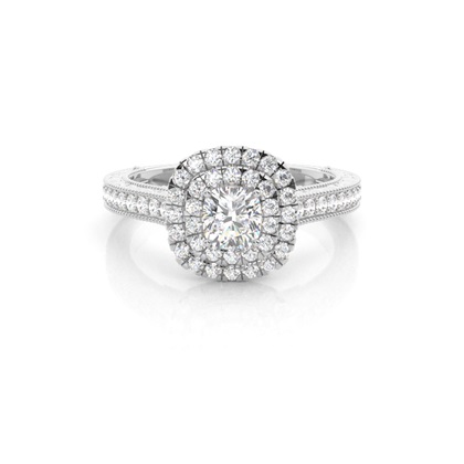 Cushion Halo Diamond Engagement Rings