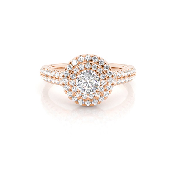 Prong Setting Halo Diamond Engagement Ring